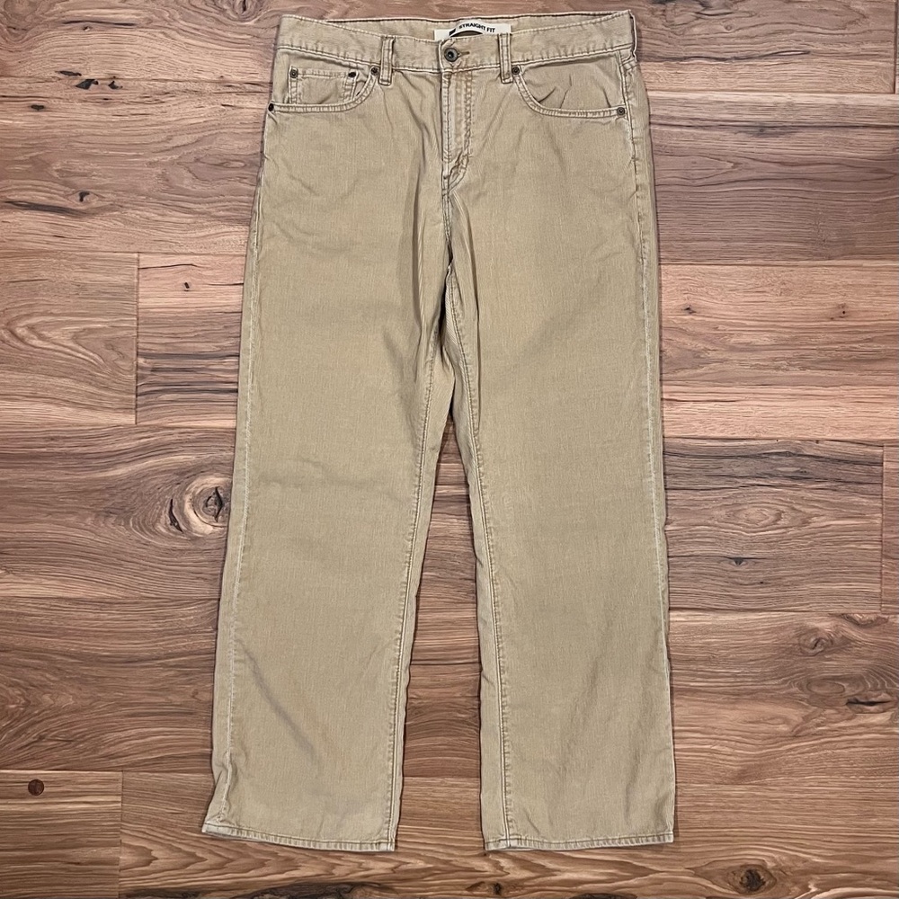 Gap Straight Fit Corduroy Pants Beige 35x29